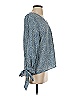 L Love Blue Long Sleeve Blouse Size S - photo 4