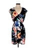 H&M 100% Polyester Floral Black Cocktail Dress Size 6 - photo 1