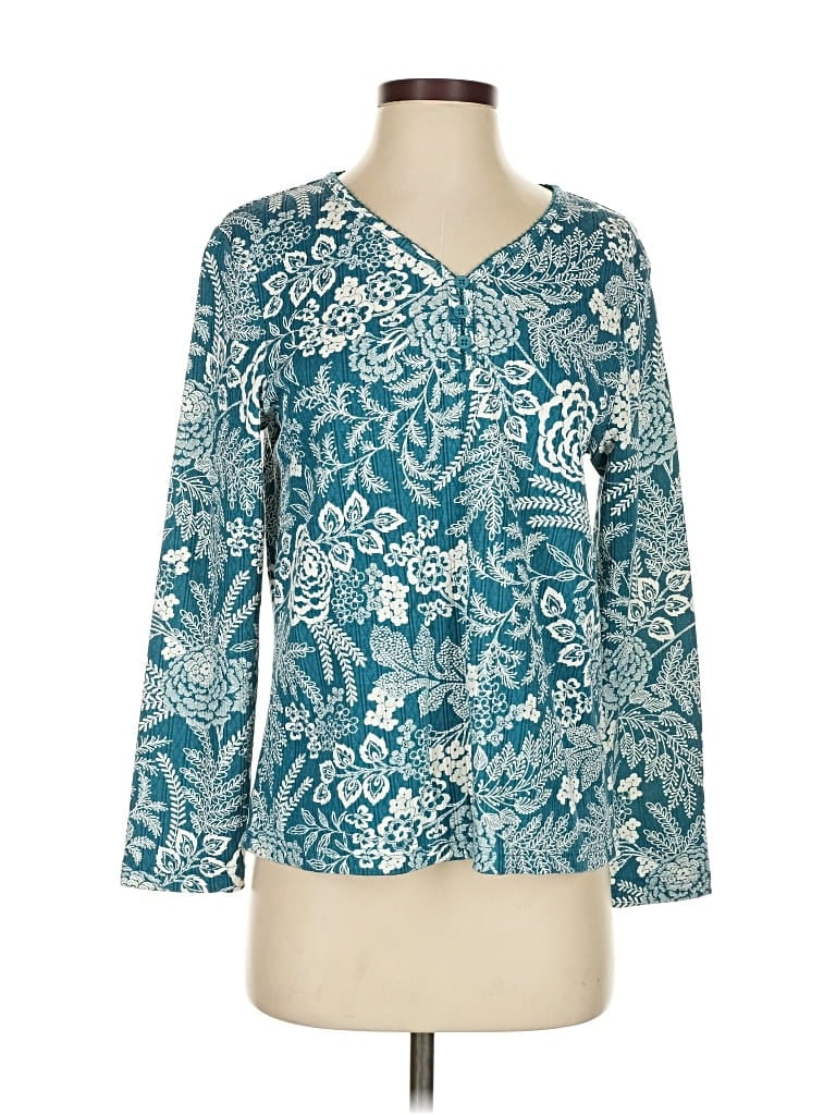 Pre-owned Blair 3/4 Sleeve Blouse In Blue