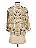 Gypsy 05 100% Silk Tan 3/4 Sleeve Silk Top Size XS - photo 2