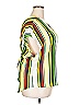 Emery Rose Stripes Yellow Short Sleeve Blouse Size 2X - photo 4