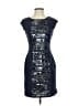 BCBGMAXAZRIA Graphic Blue Cocktail Dress Size S - photo 1