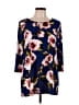 IMAN Blue 3/4 Sleeve Blouse Size L - photo 1