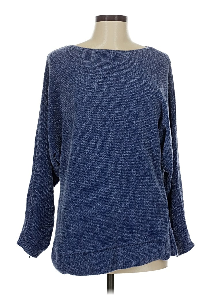 Pre-owned Status By Chenault Pullover Sweater In Blue