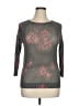 Frenchi 100% Cotton Floral Gray Pullover Sweater Size XL - photo 1