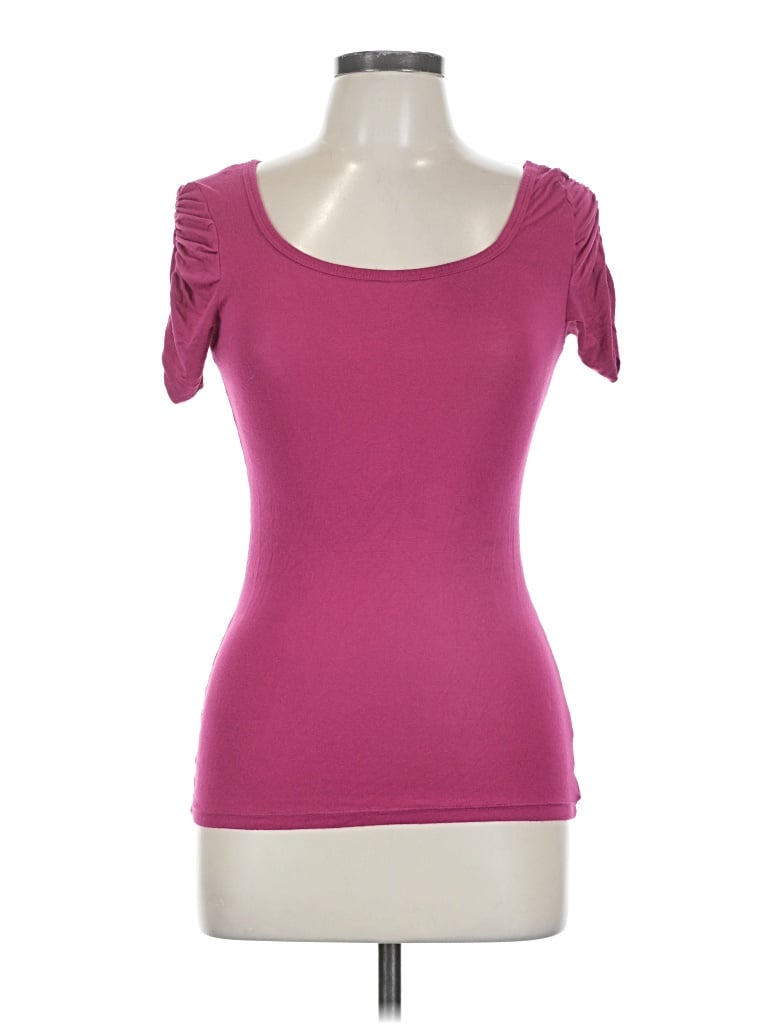 Pre-owned Splash Short Sleeve Top Pink Sweetheart Neckline Tops