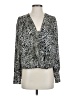 BCBGMAXAZRIA 100% Polyester Animal Print Silver Long Sleeve Blouse Size XS - photo 1
