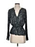 Bella Dahl Metallic Silver Long Sleeve Blouse Size S - photo 1