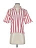 Harshman 100% Cotton Stripes Red Short Sleeve Blouse Size S - photo 1
