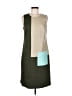 W by Worth 100% Polyester Color Block Green Casual Dress Size 8 - photo 1