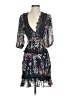 Dark Pink Floral Blue Cocktail Dress Size 4 - photo 1