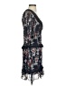 Dark Pink Floral Blue Cocktail Dress Size 4 - photo 4