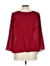 Papermoon 100% Polyester Burgundy 3/4 Sleeve Blouse Size L (petite) - photo 2