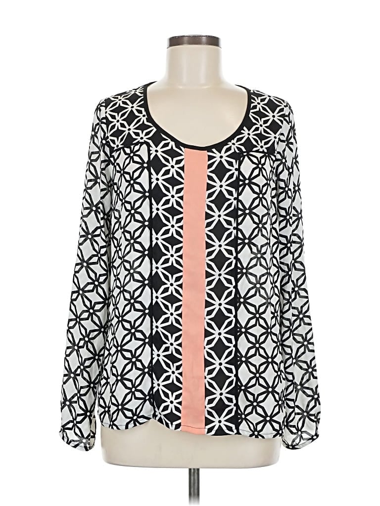 Pre-owned Buttons Long Sleeve Blouse In Black