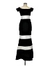 Xscape Stripes Black Casual Dress Size 6 - photo 1