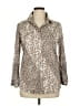 David Cline Metallic Silver Long Sleeve Blouse Size XL - photo 1