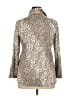 David Cline Metallic Silver Long Sleeve Blouse Size XL - photo 2