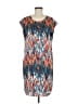Julie dorst 100% Polyester Print Blue Casual Dress Size 8 - photo 1