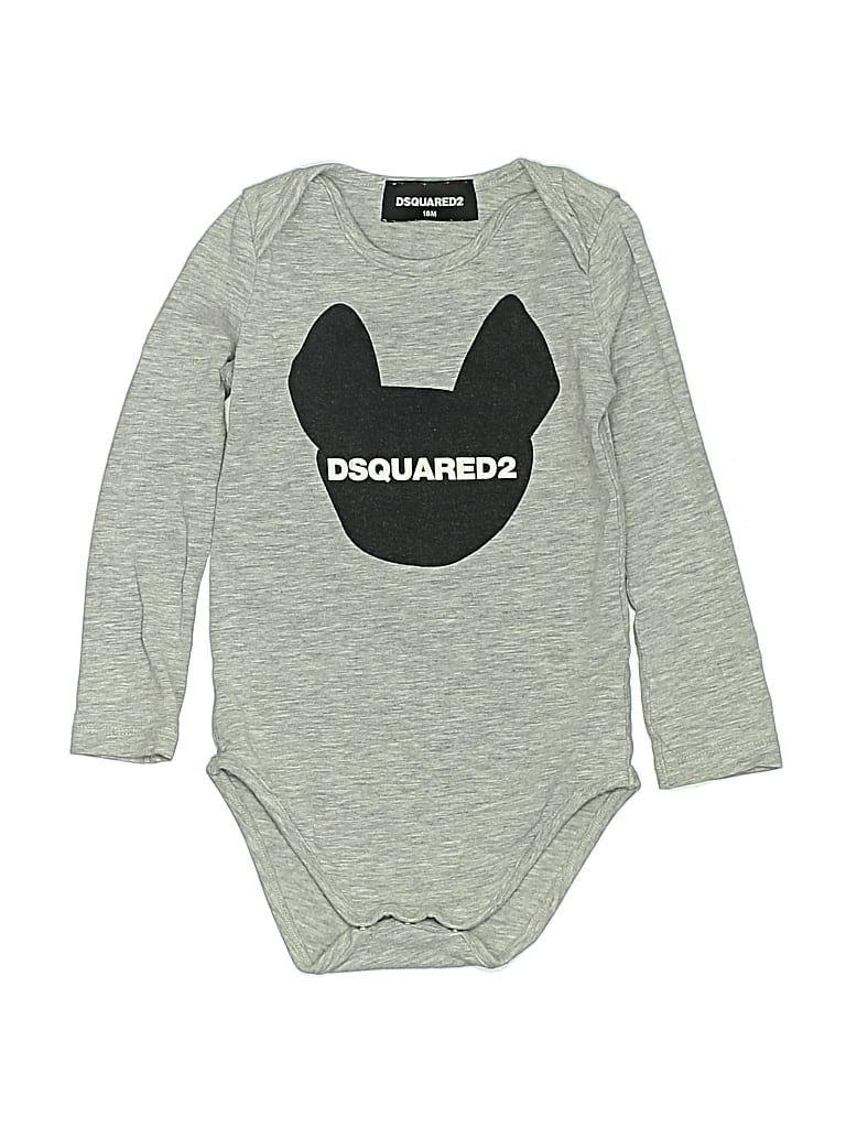 Pre-owned Dsquared2 Kids' Long Sleeve Onesie In Gray
