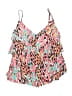 Aqua Green Animal Print Tropical Pink Swimsuit Top Size L - photo 1