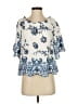 Parker 100% Rayon Ivory Short Sleeve Blouse Size S - photo 1