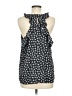 Ann Taylor LOFT 100% Polyester Floral Black Sleeveless Blouse Size M - photo 2