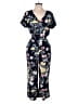 Ann Taylor LOFT Floral Blue Jumpsuit Size 4 - photo 1