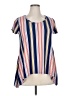 Rouge Stripes Blue Short Sleeve Blouse Size 1X - photo 1