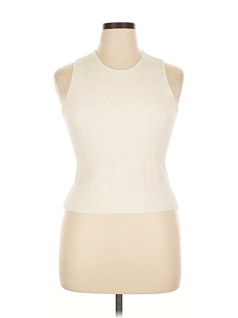 Pre-owned Marled Sweater Vest In White