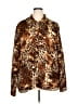Rafael 100% Polyester Animal Print Brown Long Sleeve Blouse Size 2X - photo 1