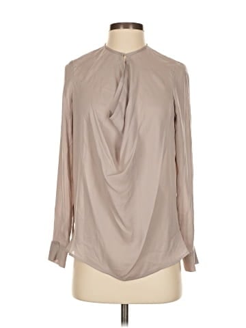 Vince. Long Sleeve Silk Top (view 1)
