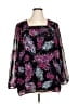 Lane Bryant 100% Polyester Floral Black Long Sleeve Blouse Size 18 - photo 1