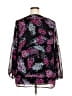 Lane Bryant 100% Polyester Floral Black Long Sleeve Blouse Size 18 - photo 2