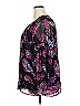 Lane Bryant 100% Polyester Floral Black Long Sleeve Blouse Size 18 - photo 5