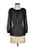 J.Crew Black 3/4 Sleeve Silk Top Size 00 - photo 1