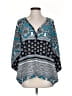 Almost Pink Blue 3/4 Sleeve Blouse Size S - photo 1