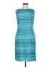 Talbots 100% Acetate Stripes Teal Casual Dress Size 10 (petite) - photo 1