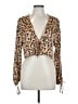 Meek Animal Print Brown Long Sleeve Blouse Size L - photo 1
