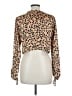 Meek Animal Print Brown Long Sleeve Blouse Size L - photo 2