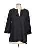 Adrienne Vittadini 100% Polyester Black 3/4 Sleeve T-Shirt Size L - photo 1