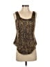 Aysha 100% Viscose Brown Sleeveless Top Size S - photo 1