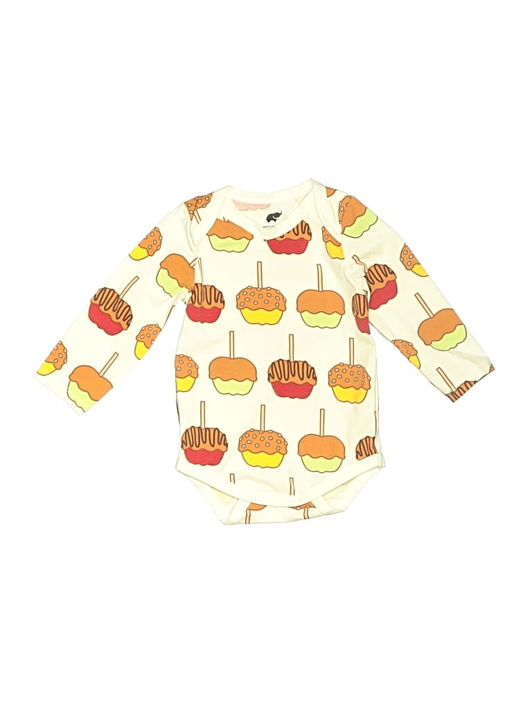 Pre-owned Monica + Andy Babies' Long Sleeve Onesie In White