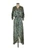 Lezat 100% Polyester Print Green Casual Dress Size XS - photo 1