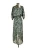 Lezat 100% Polyester Print Green Casual Dress Size XS - photo 2