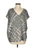 H By Halston 100% Polyester Gray Short Sleeve Blouse Size S - photo 1