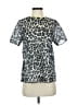 Marc Jacobs 100% Cotton Animal Print Silver Black Short Sleeve Blouse Size 0 - photo 1