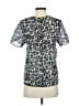 Marc Jacobs 100% Cotton Animal Print Silver Black Short Sleeve Blouse Size 0 - photo 2