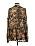 Free People Animal Print Brown Long Sleeve Blouse Size S - photo 2