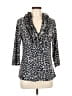 Isabella Rodriguez Animal Print Silver 3/4 Sleeve Blouse Size L - photo 1