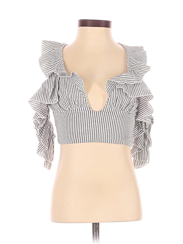 Pre-owned Blue Life Sleeveless Blouse In Gray